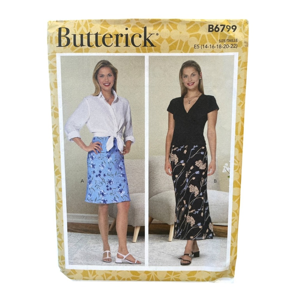 Butterick B6799 Skirt Sewing Pattern Women 14-22 Multicolor A-Line Flared Easy
